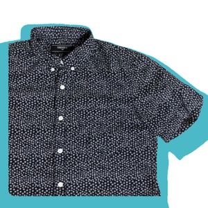 FOREVER 21 MEN-  Dark Navy Button Front Shirt